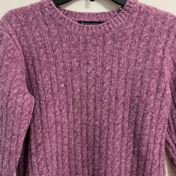 Brooks Brothers sweater top woman’s cable knit crew neck merino wool alpaca - Picture 2 of 10